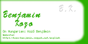 benjamin kozo business card