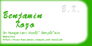 benjamin kozo business card